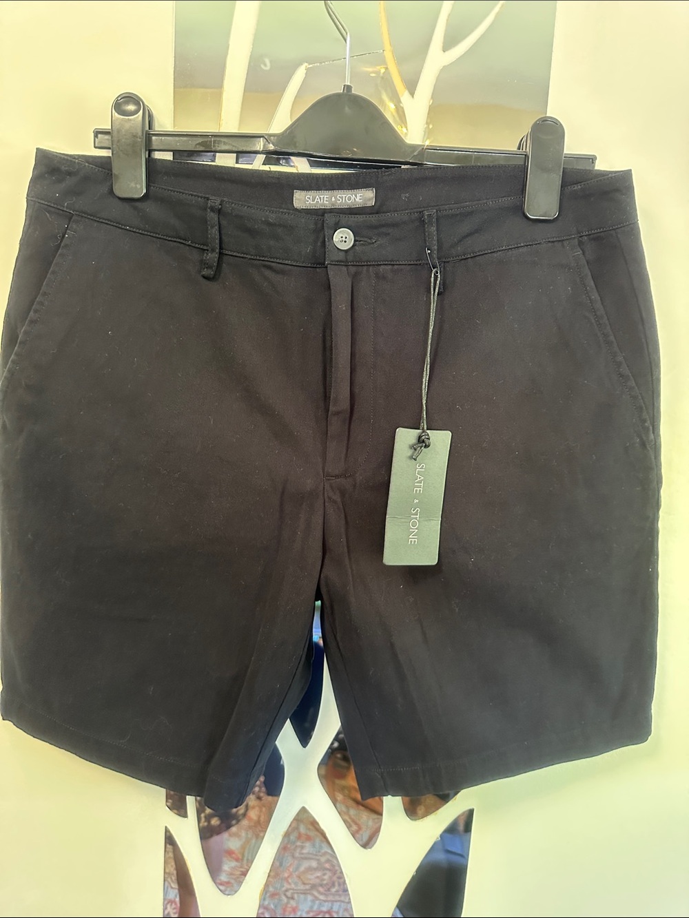 NWT Slate & Stone "Ross" Novelty Shorts - Black Size 34